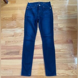 7 For All Mankind Dark Blue high waist Skinny Jeans